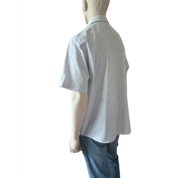 Tommy Hilfiger Shirt Button Up Short Sleeve Cotton Blend Window Pane Versatile - Picture 3 of 14